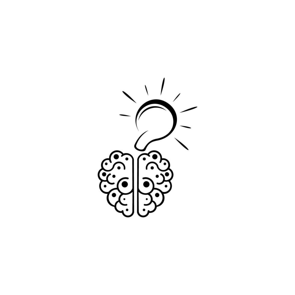 Icons brain and light bulb. Innovation and solution, vector illustration.