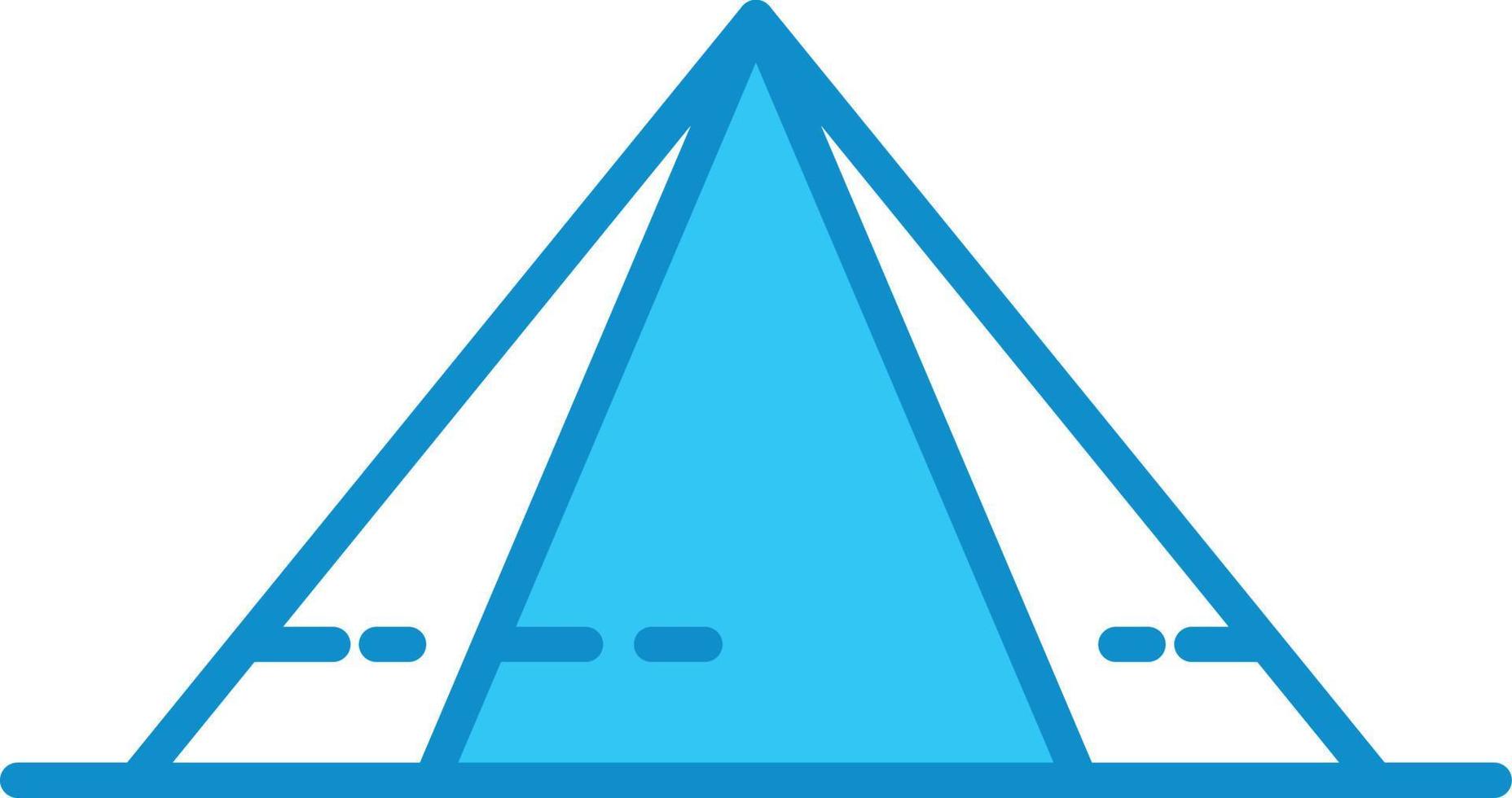 Pyramid Line Filled Blue vector