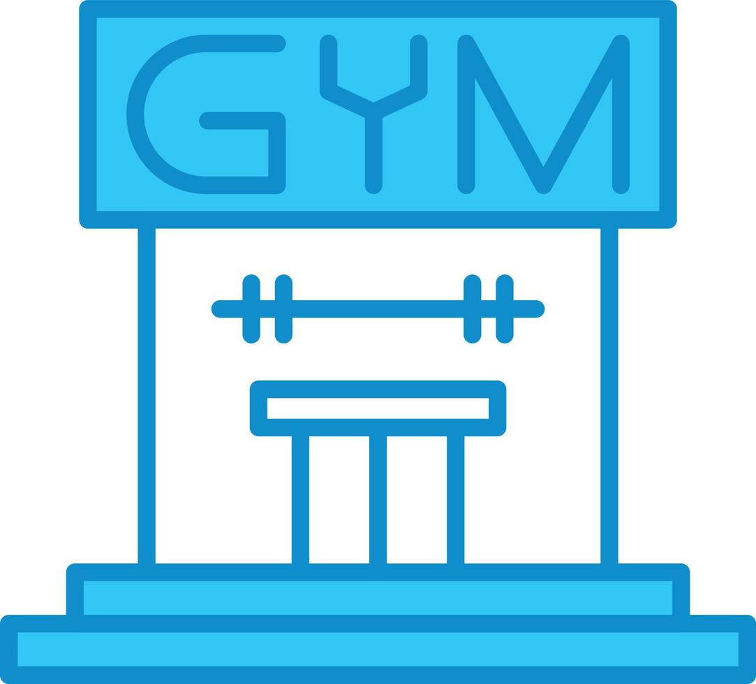 línea de gimnasio llena de azul vector