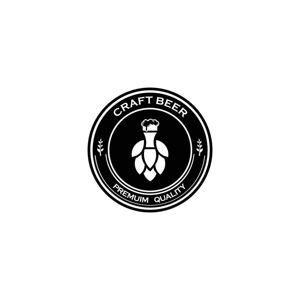 logo de beer hop .label, insignia para bar, festival de cerveza, cervecería. aislado sobre fondo blanco. vector