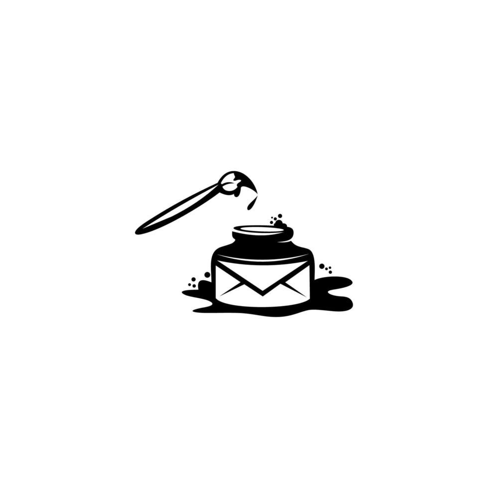 Ink and Quill icon.elegant pen, law firm, lawyer. Can be used in web and mobile. vector