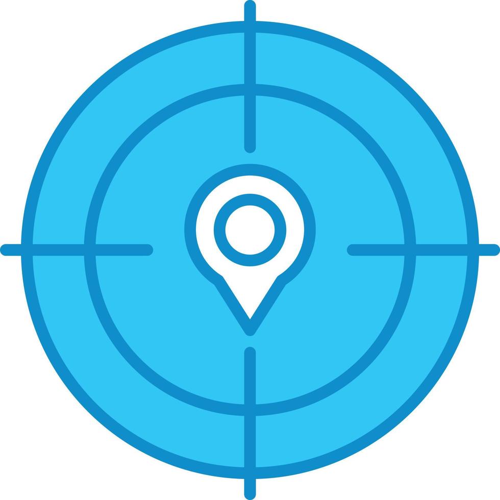 Target Line Filled Blue vector