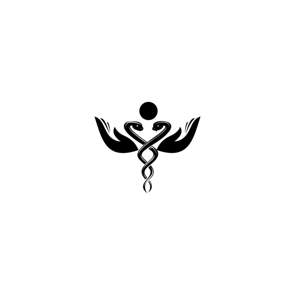 vector icono. icono de caduceo plantilla de logotipo de símbolo de farmacia. asistencia sanitaria y médica.