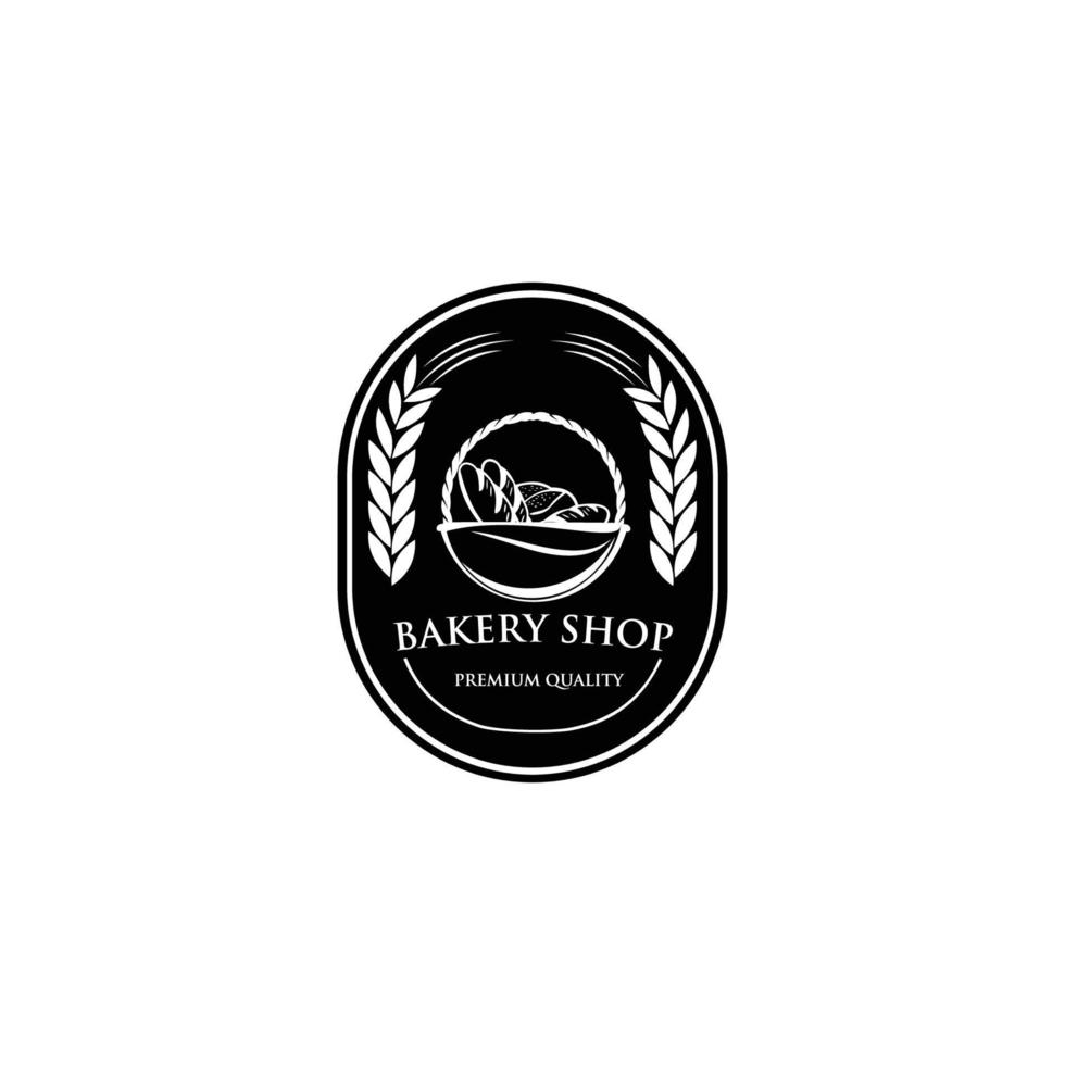 Bread basket logo - vector illustration. Bakery emblem design, Icon or symbol for design menu restaurant, cooking club, food studio or home cooking.