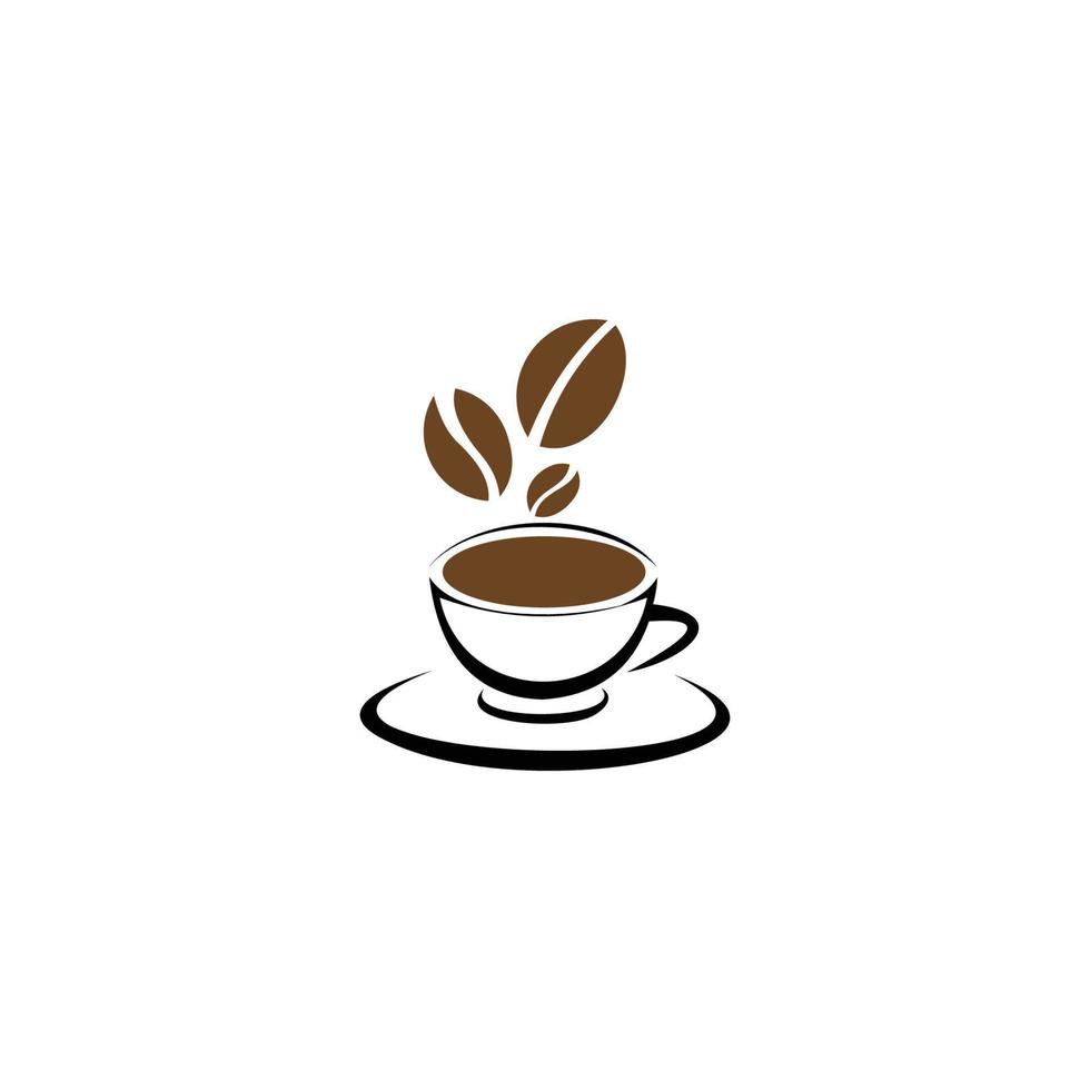 diseño de icono de vector de plantilla de logotipo de taza de café. Café exprés. icono de café negro. vector