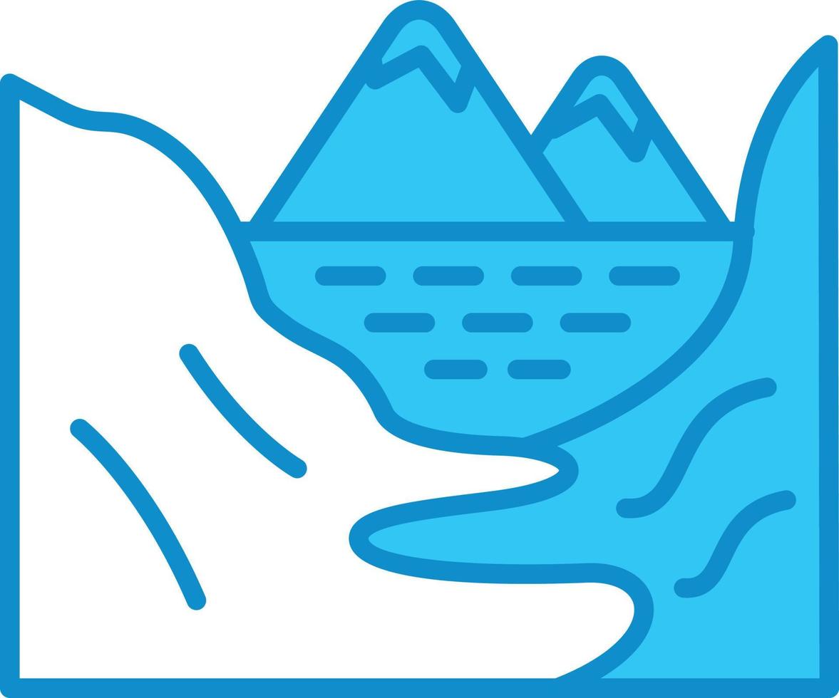 Sea Line Filled Blue vector