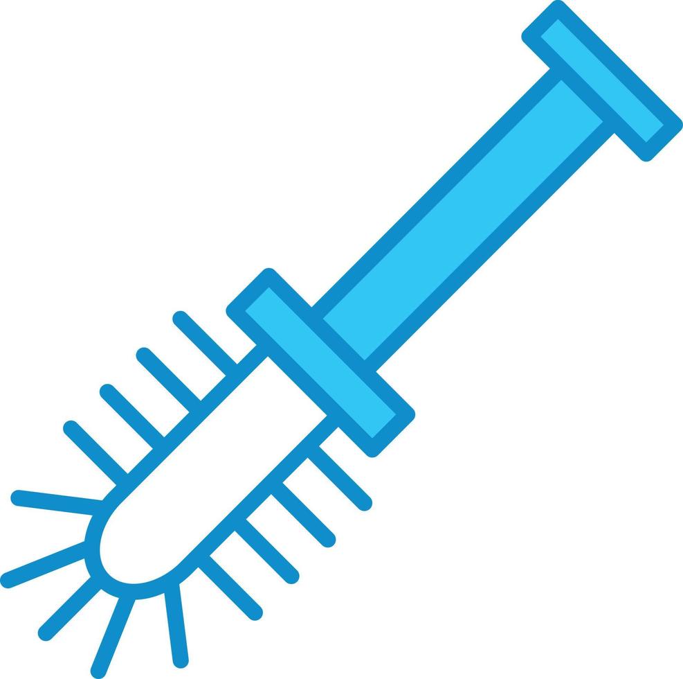 Toilet Brush Line Filled Blue vector