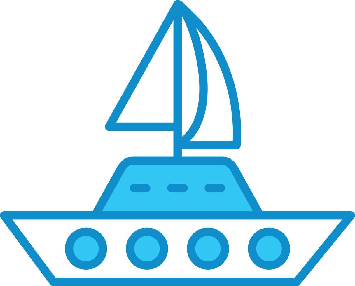 Yacht Line Filled Blue vector