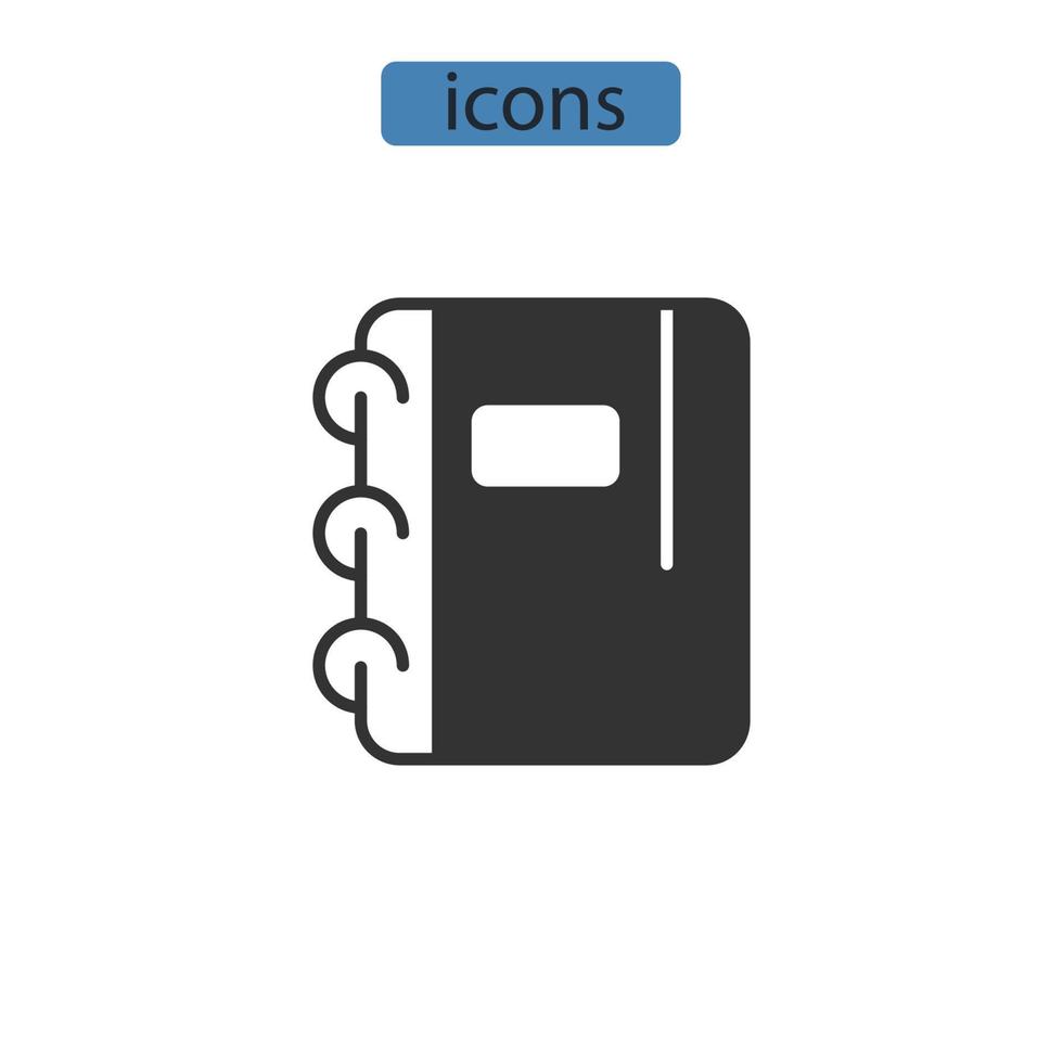 Copiar iconos de libro símbolo de elementos vectoriales para web infográfico vector