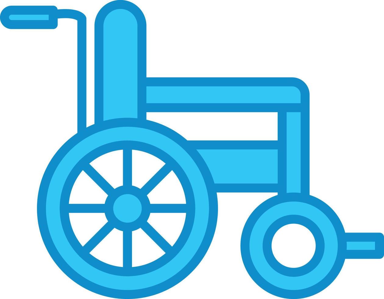 Wheel Chair Line Filled Blue vector
