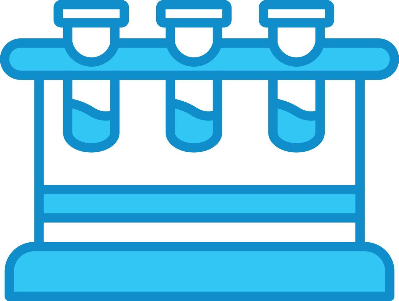 Sample Tubes Line Filled Blue vector