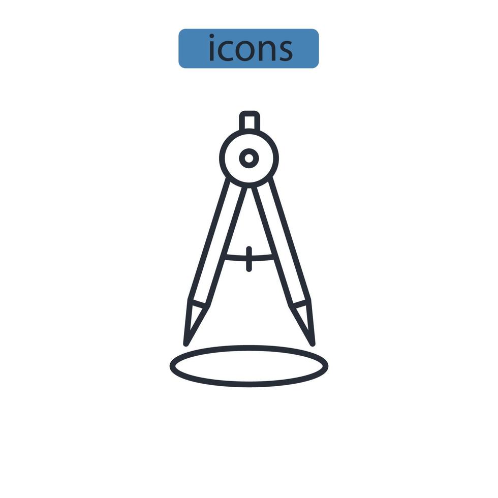 Compass icons  symbol vector elements for infographic web