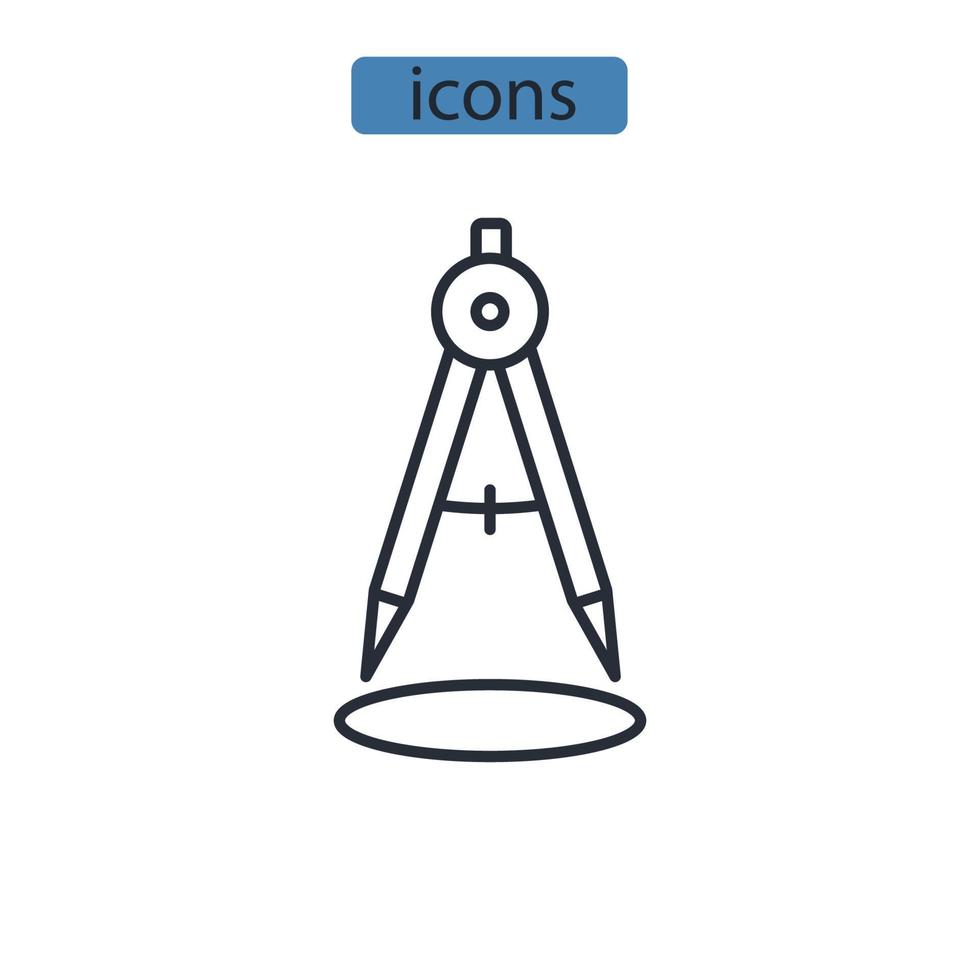 Compass icons  symbol vector elements for infographic web