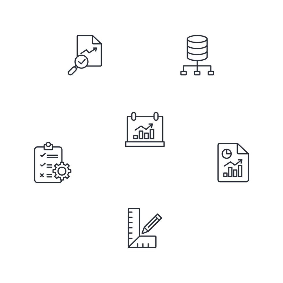 Business intelligence icons set . Business intelligence pack symbol vector elements for infographic web