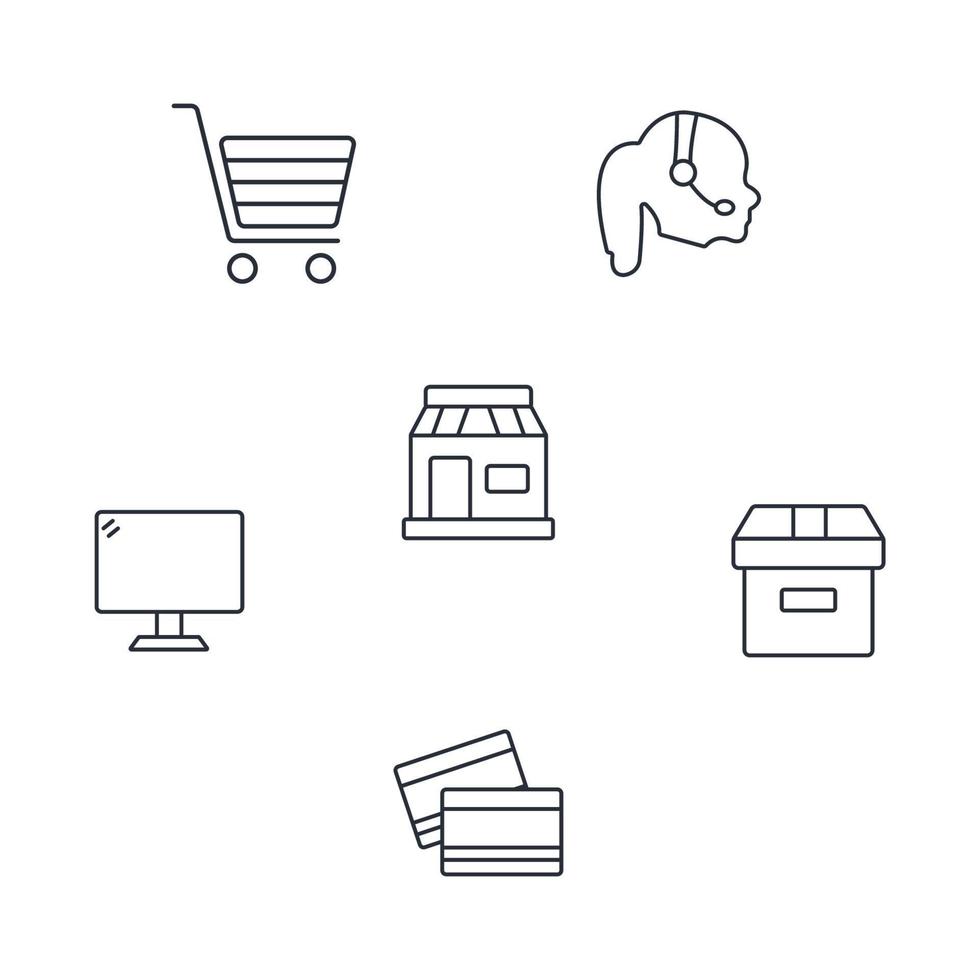 online shopping icons set .  online shopping pack symbol vector elements for infographic web