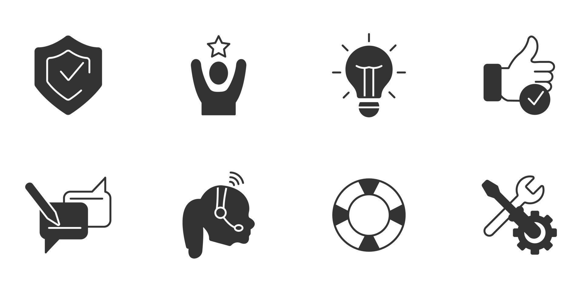 support icons set . support pack symbol vector elements for infographic web