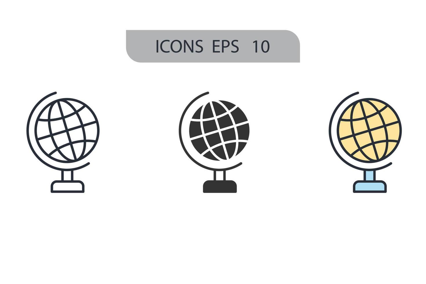 Globe icons  symbol vector elements for infographic web