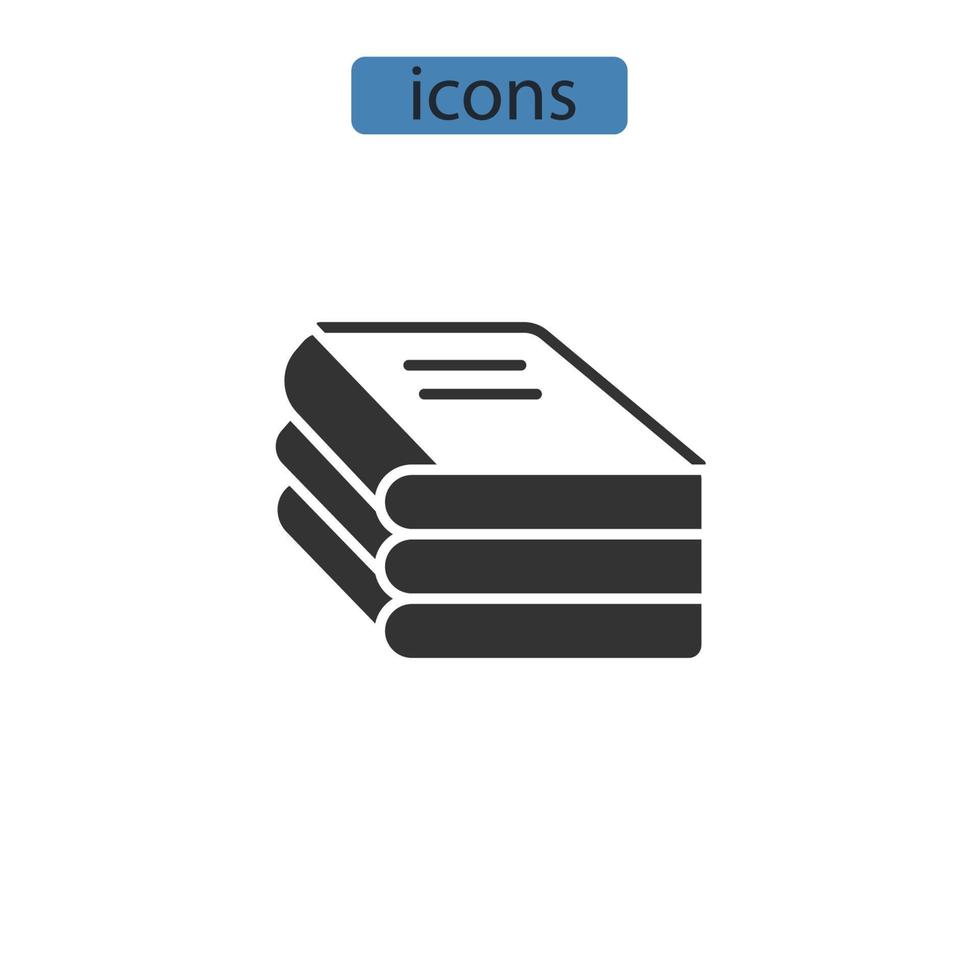 libro iconos símbolo elementos vectoriales para infografía web vector