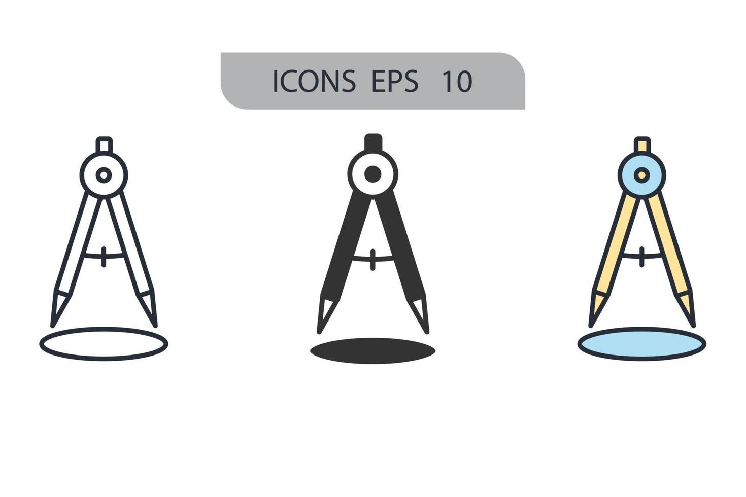 Compass icons  symbol vector elements for infographic web