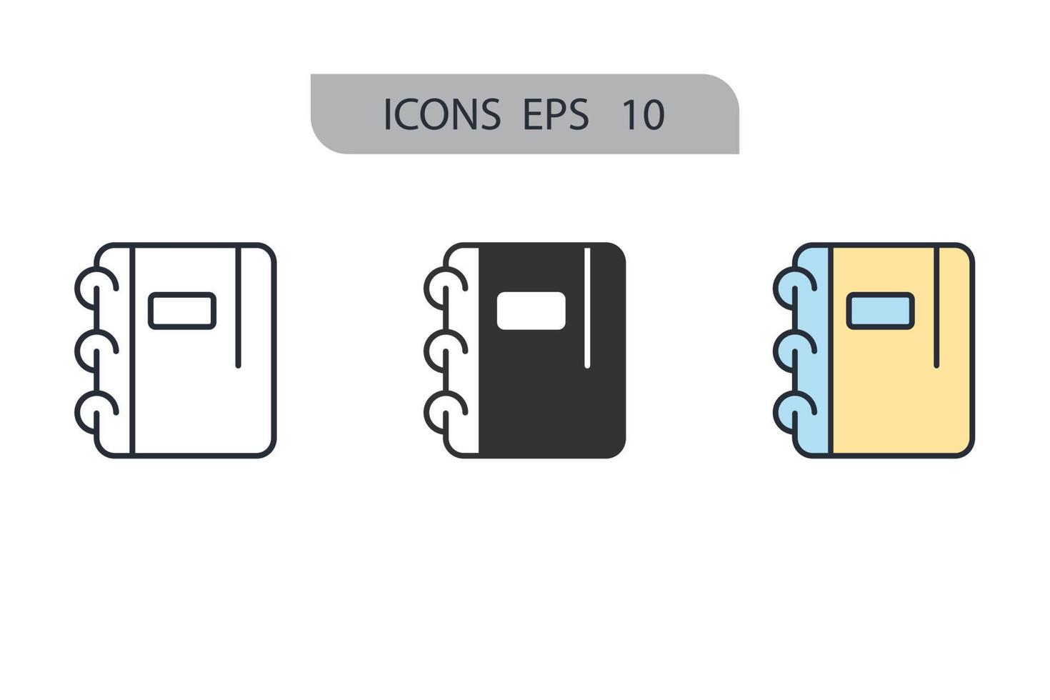 Copiar iconos de libro símbolo de elementos vectoriales para web infográfico vector