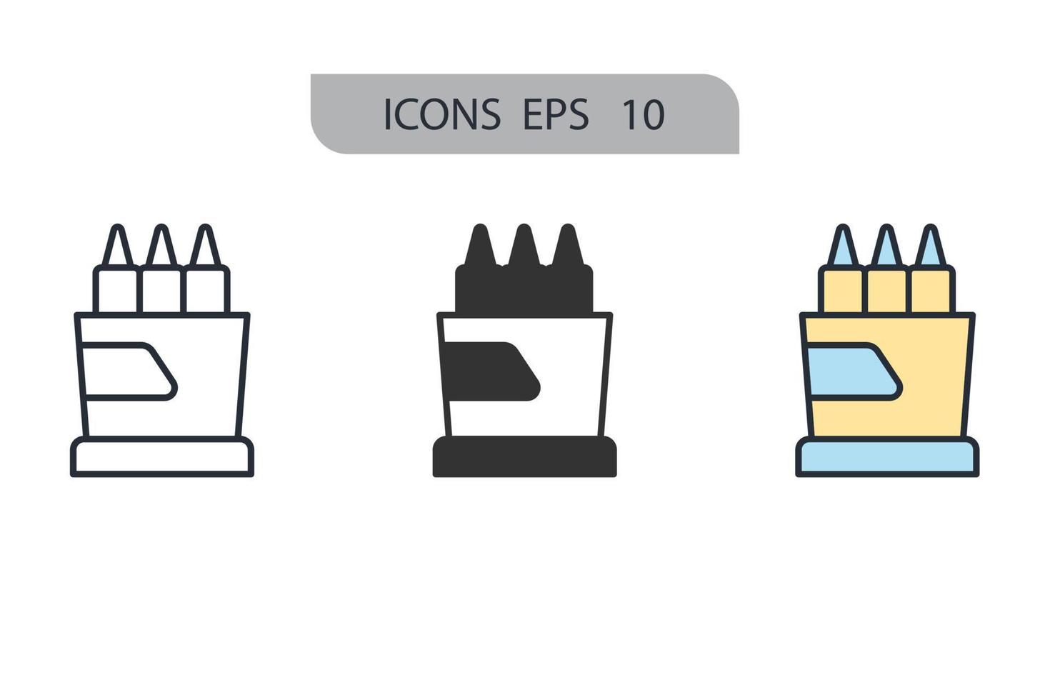 Crayon icons  symbol vector elements for infographic web