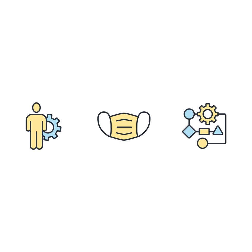 Arbeitsschutzmanagement system icons set .  Arbeitsschutzmanagement system pack symbol vector elements for infographic web