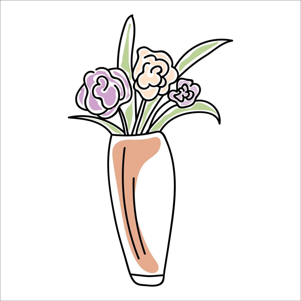 vase with flowers vector