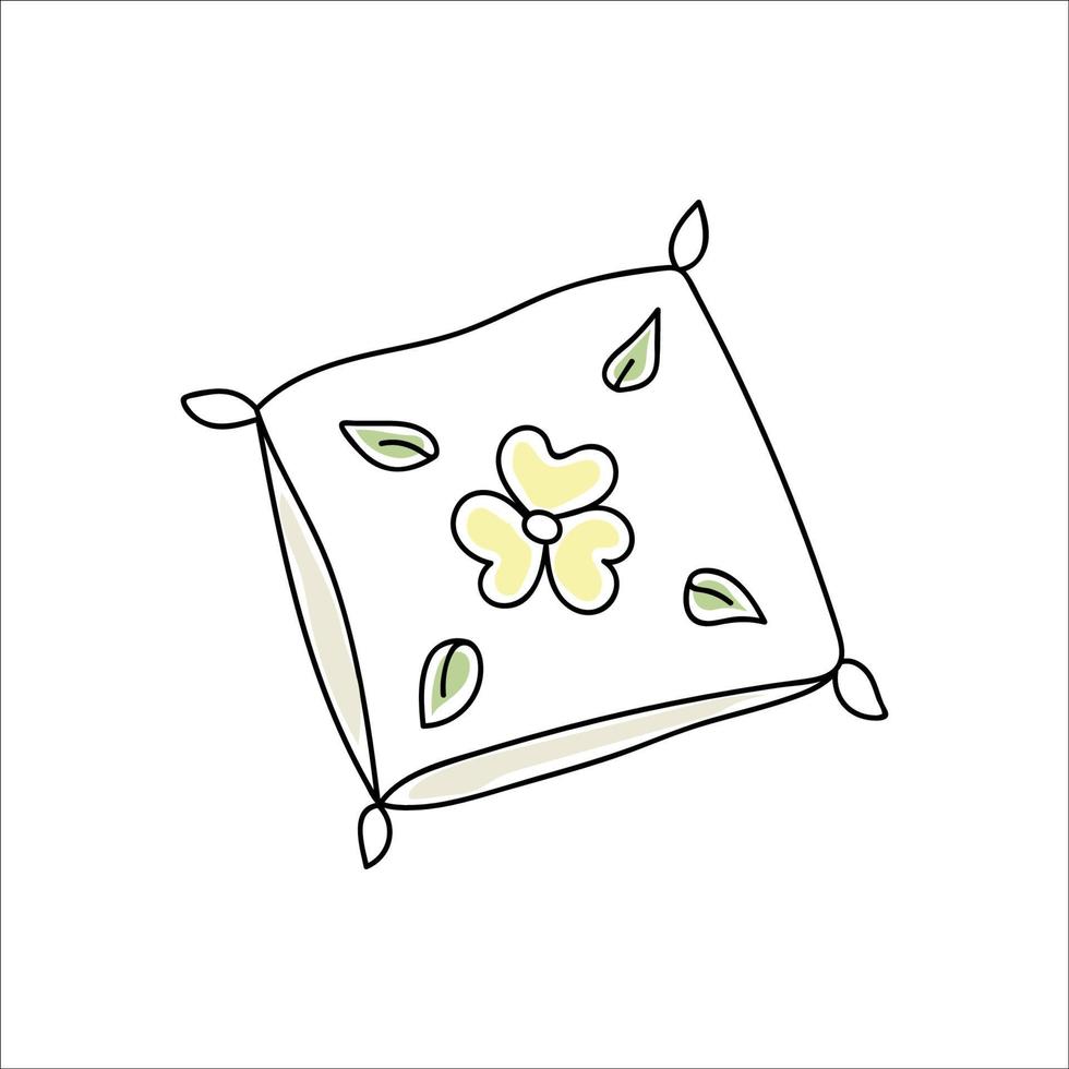 decorative pillow doodle vector