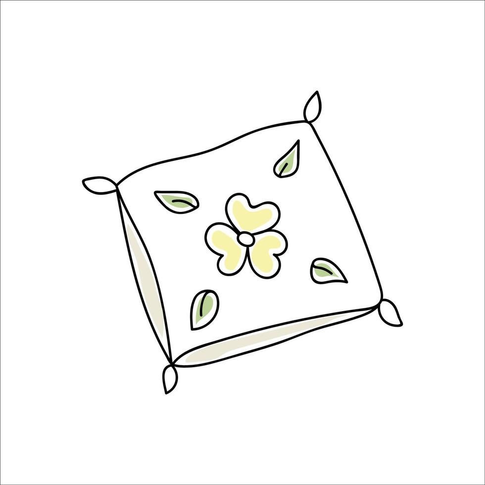 garabato de almohada decorativa vector