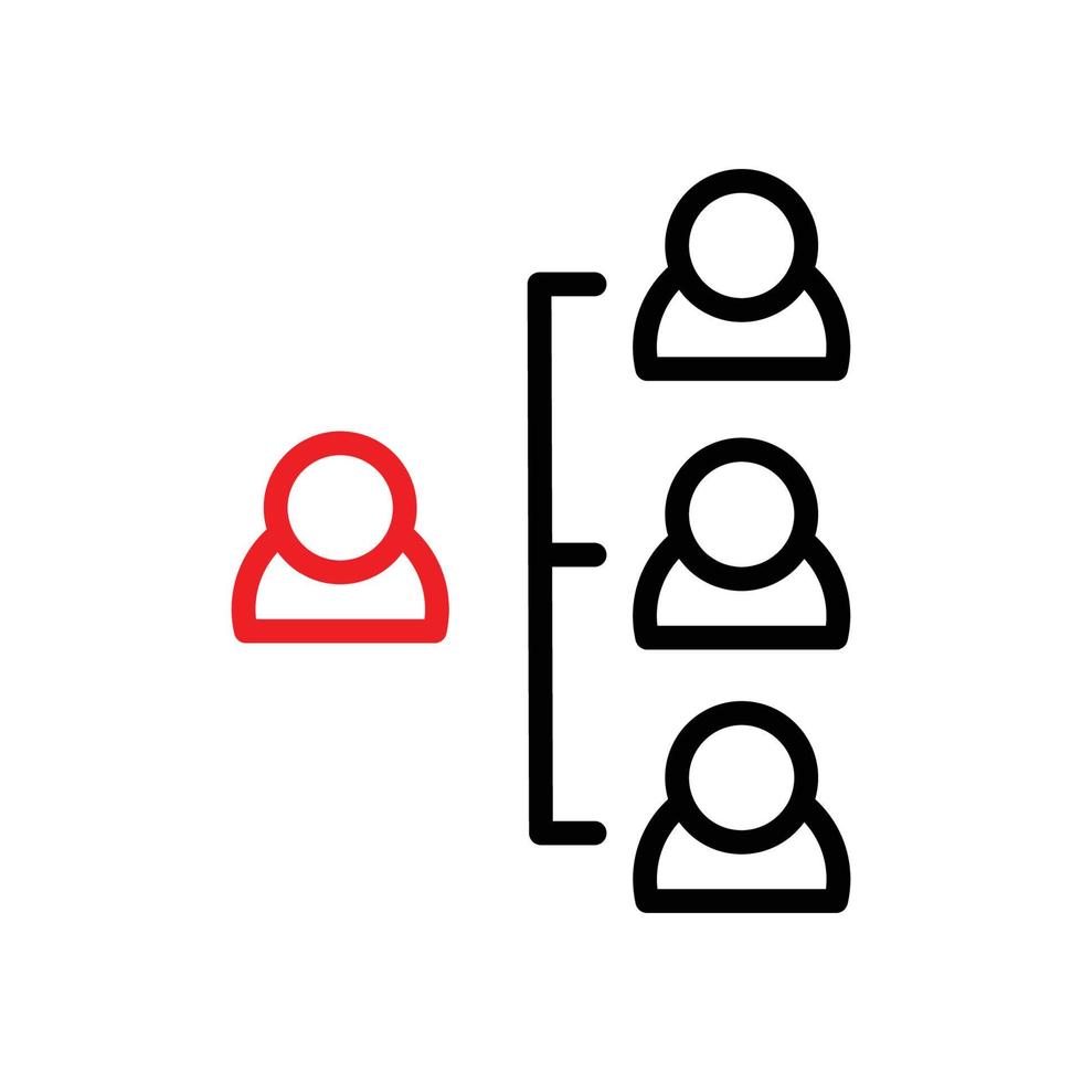 illustration of organizational structure icon, human resources. vector line icon design which is perfect for websites, apps, application elements and banners