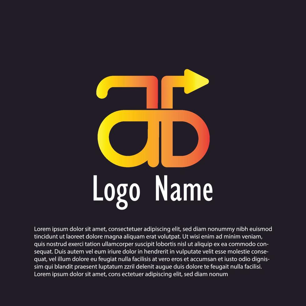 ab letter monogram design logo illustration with yellow and orange gradient concept, vector monogram logo which is perfect for businesses, trademarks, brands
