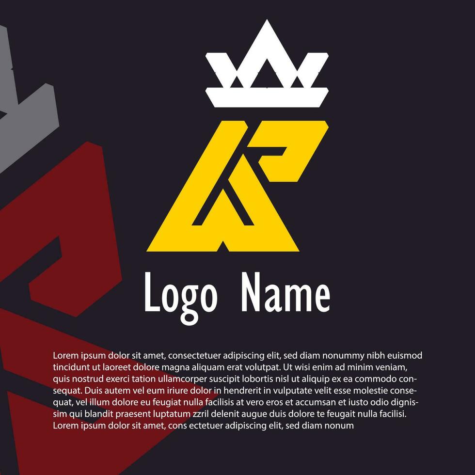 illustration of the letter k monogram design logo with a crown concept in yellow and white, a monogram logo vector that is very suitable for businesses, trademarks, brands