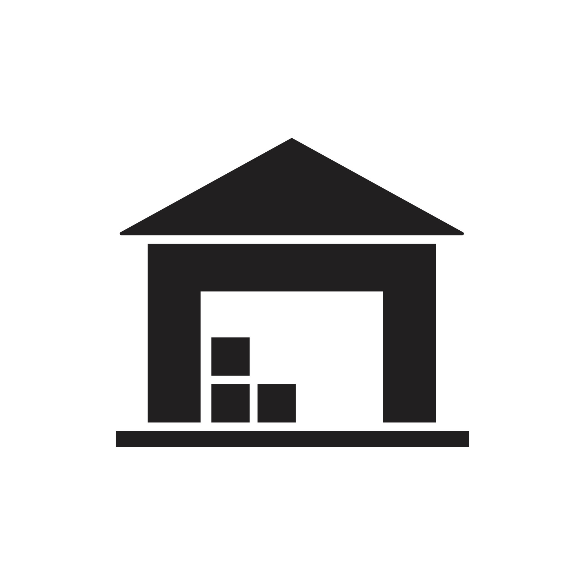Illustration of warehouse icon, building. vector icon solid, glyph