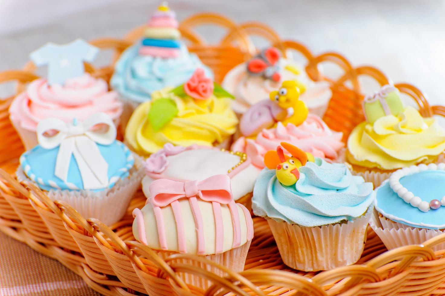 a basket of muffins photo