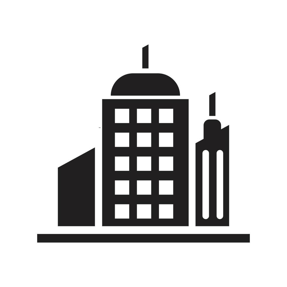 solid icon city, apartment vector