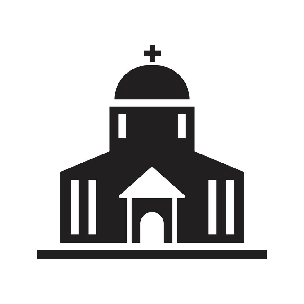 ilustración de un icono del edificio de la iglesia, un lugar de culto. diseño de icono sólido vectorial que es perfecto para negocios, sitios web, aplicaciones, banners vector