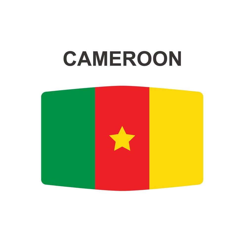 Camerún país bandera vector ilustración, nacionalidad, independencia, viajes, vacaciones, mapa.