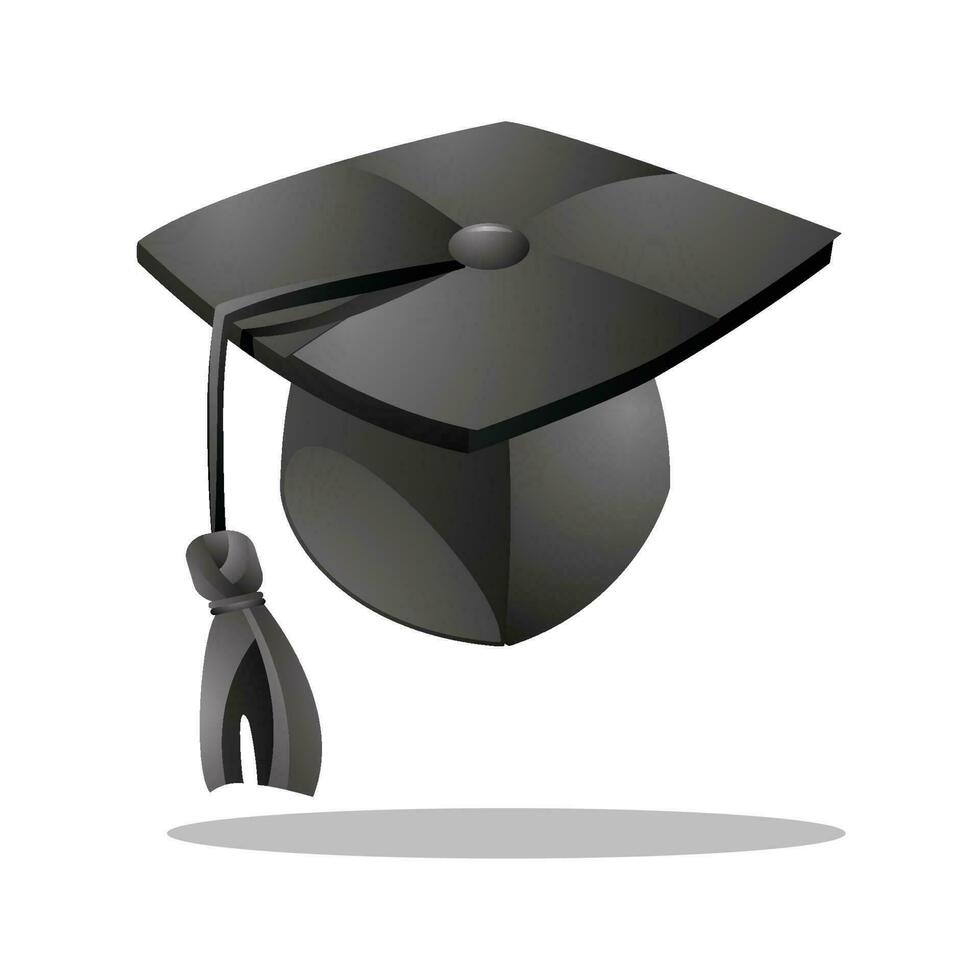 3D illustration of graduation cap, education, school, lecture, campus, Knowledge vector