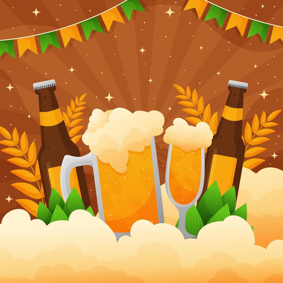 Beer Day Leaf Background vector