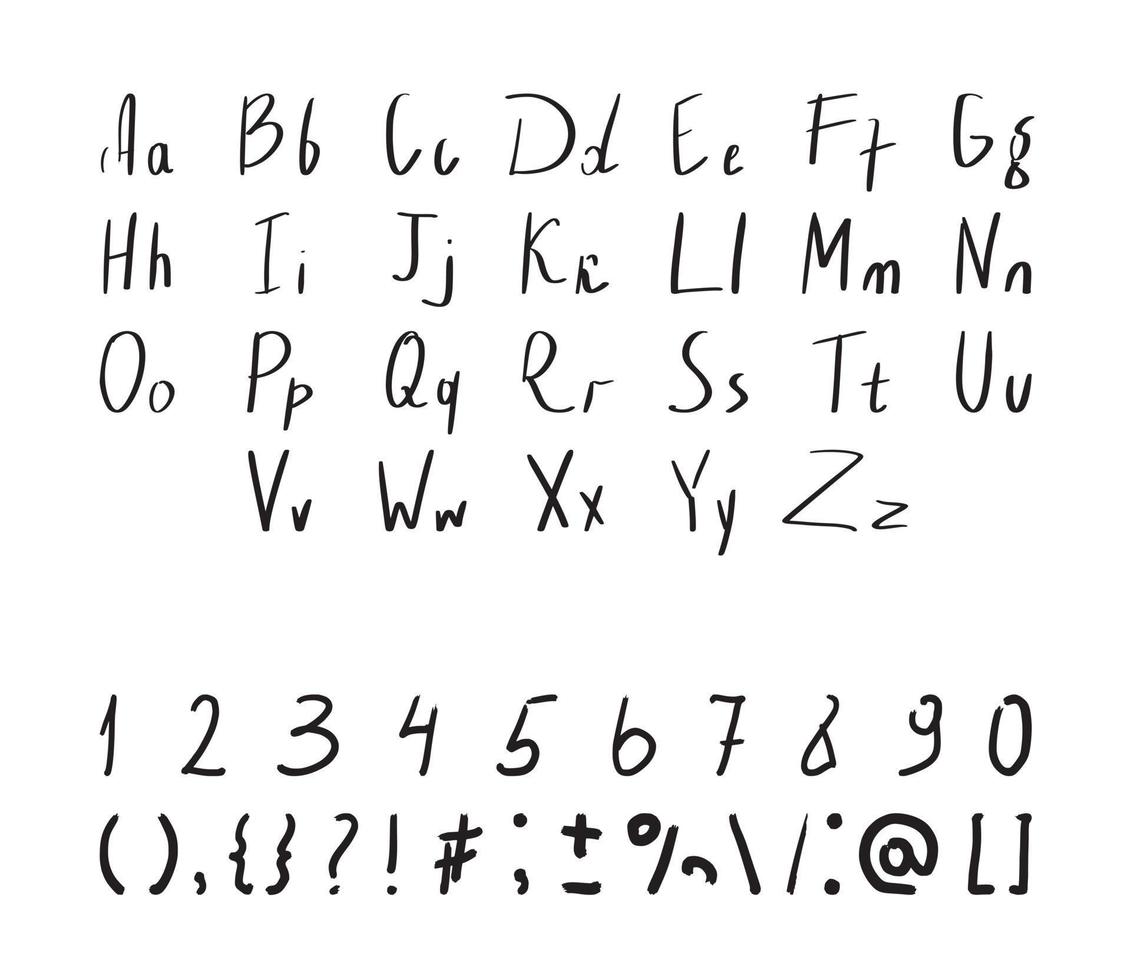 Textured Handwritten ABC vector