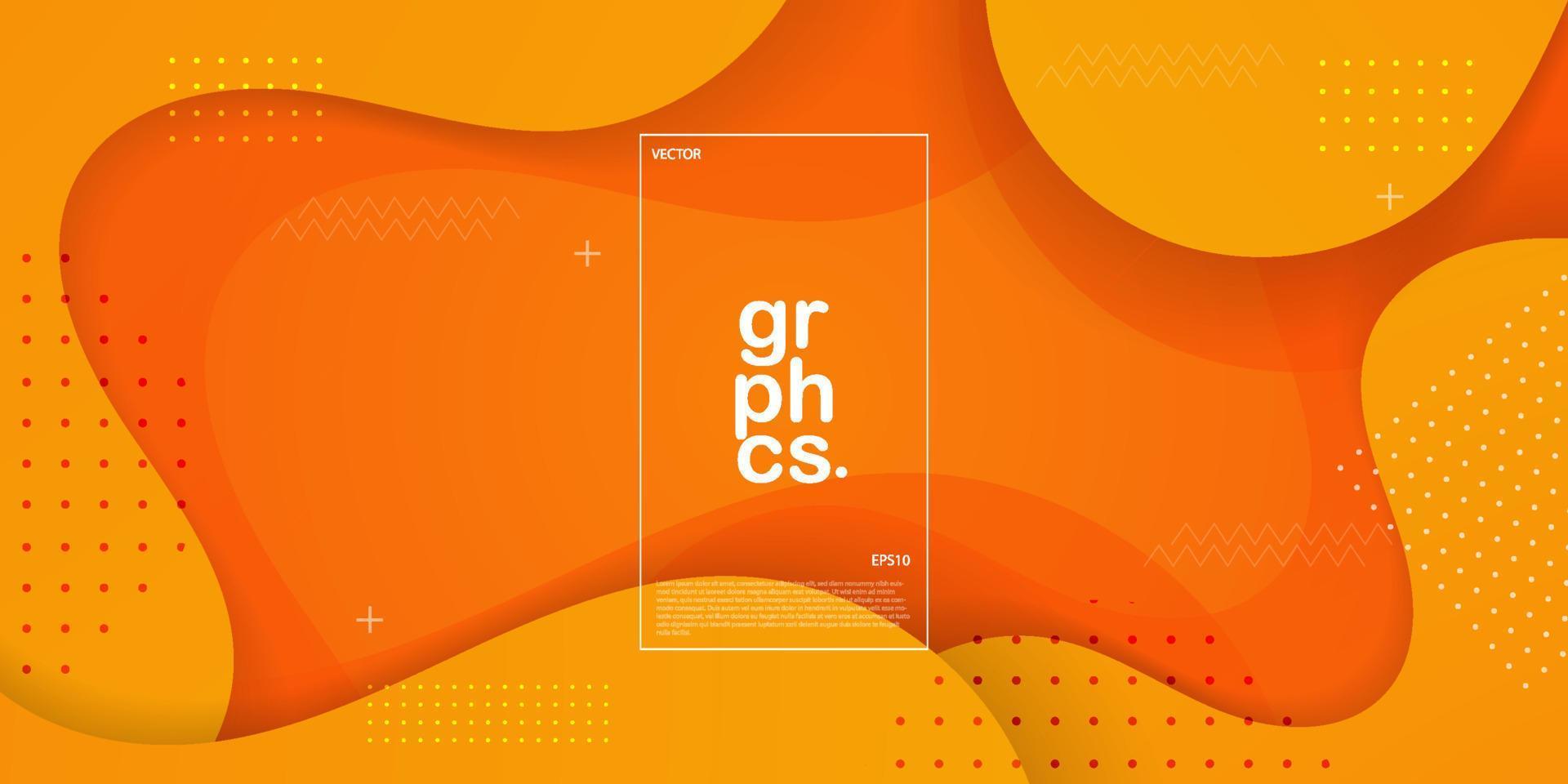 orange abstract background with lines wave liquid style backdrop yellow colorful fresh creative backdrop eps10 vector