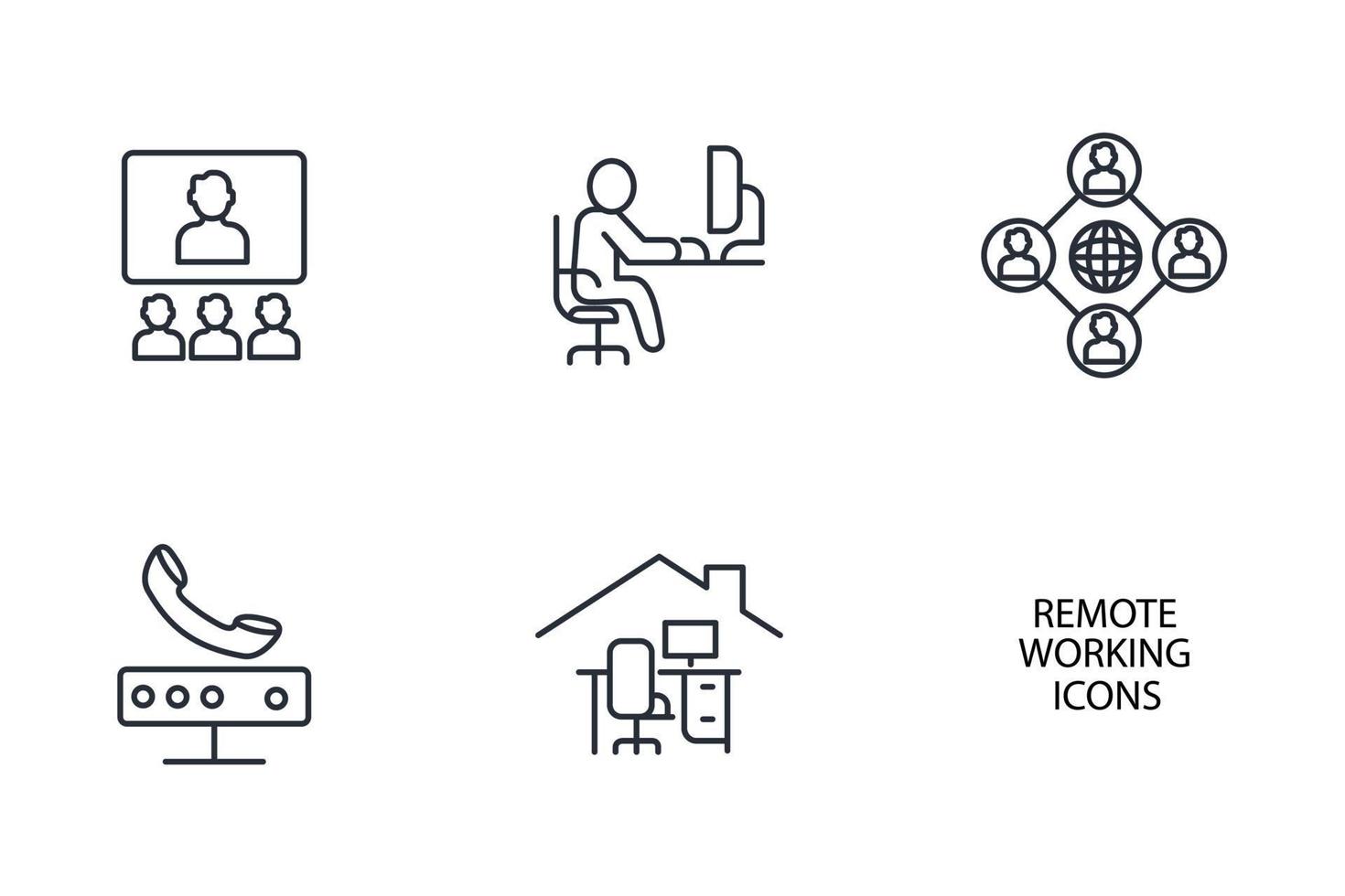 conjunto de iconos de trabajo inteligente desde el hogar. trabajo inteligente desde elementos de vector de símbolo de paquete de casa para web de infografía
