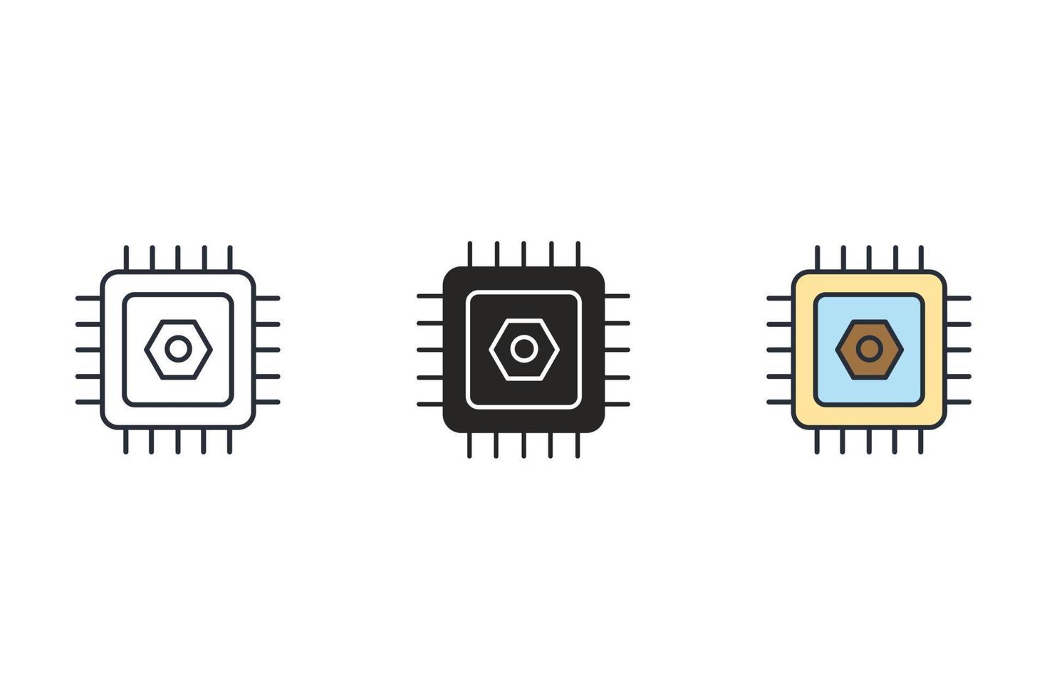 BIOS Chip icons symbol vector elements for infographic web