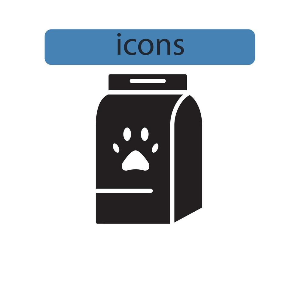 iconos de alimentos para mascotas símbolo elementos vectoriales para web infográfico vector