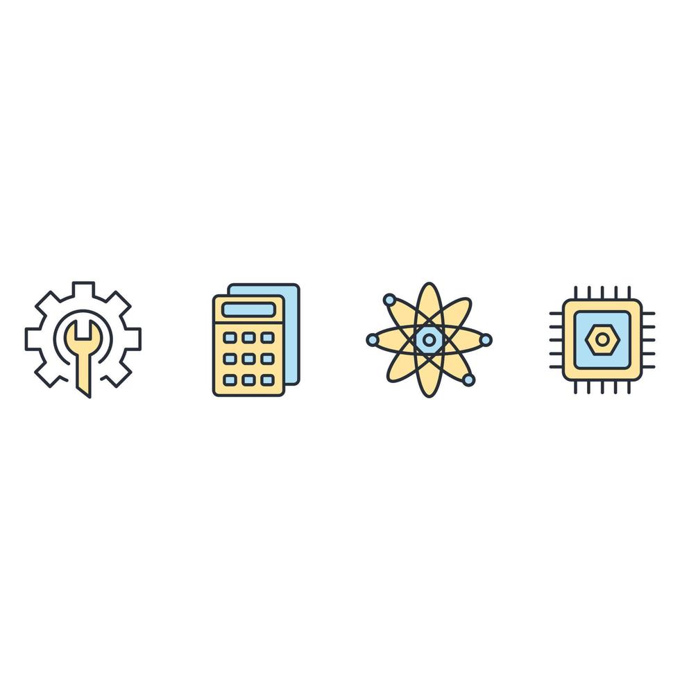 STEM icons set . STEM pack symbol vector elements for infographic web