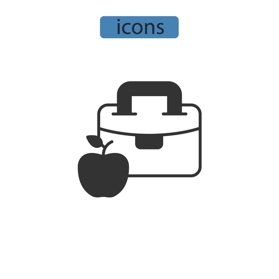 los iconos de la fiambrera simbolizan los elementos vectoriales para la web infográfica vector