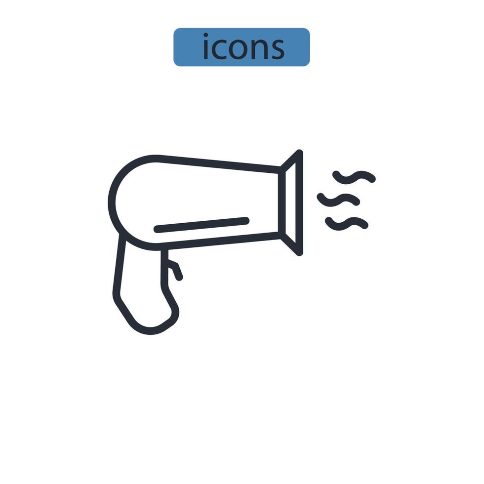 hairdryer icons  symbol vector elements for infographic web