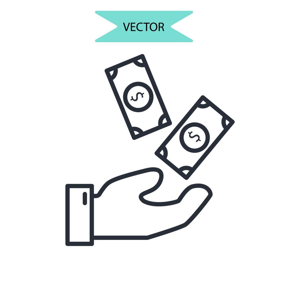 iconos de dinero símbolo elementos vectoriales para web infográfico vector