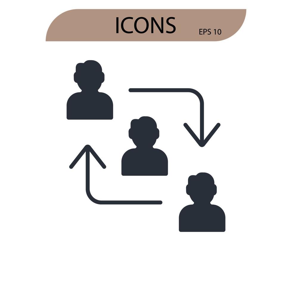 elementos de vector de símbolo de iconos de reclutamiento interno para web de infografía
