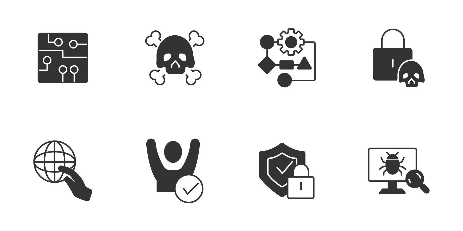 cyber security and brech data web icons set .  cyber security and brech data web pack symbol vector elements for infographic web